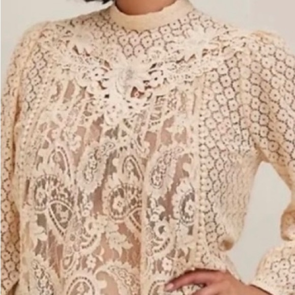 Torrid Mixed Lace High Neck Blouse - Picture 3 of 4